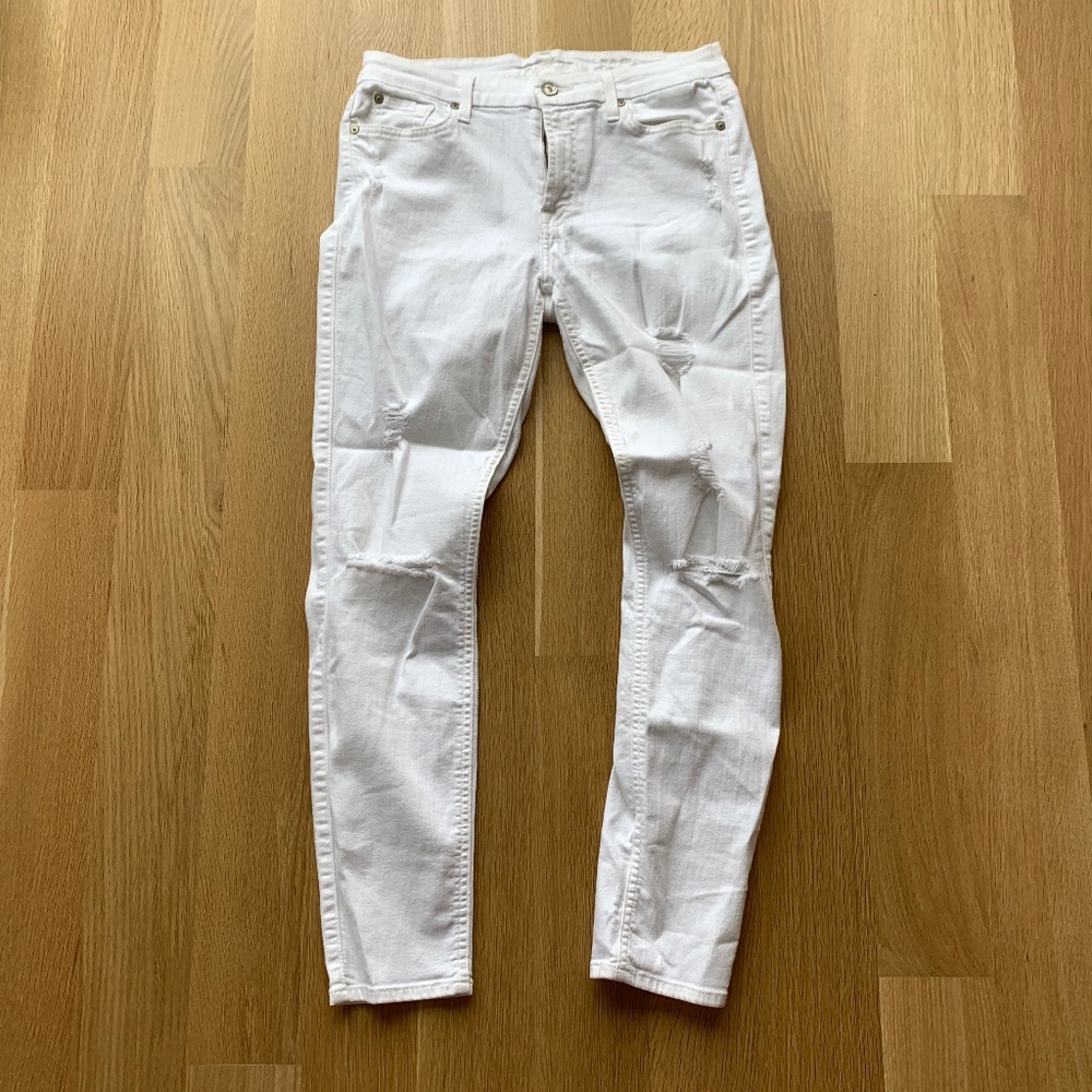 White 7 for all mankind jeans skinny fit